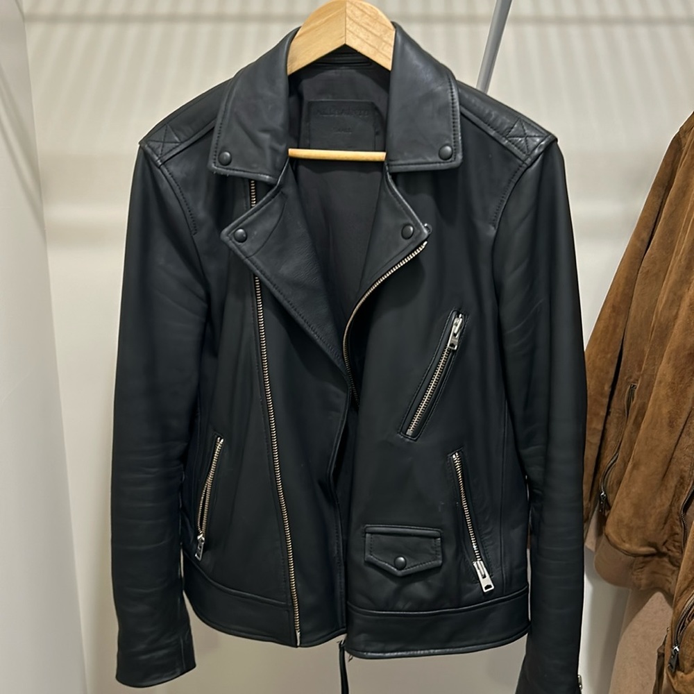 Used all saints black motorcycle jacket